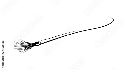 Elegant feather quill on white background.