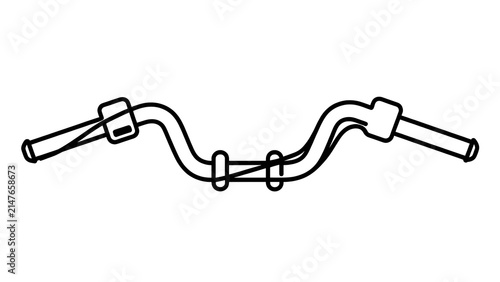 Flexible metal hose with connectors white background.