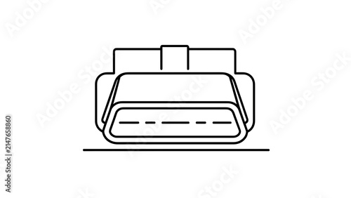 Minimalist sofa icon on white background.