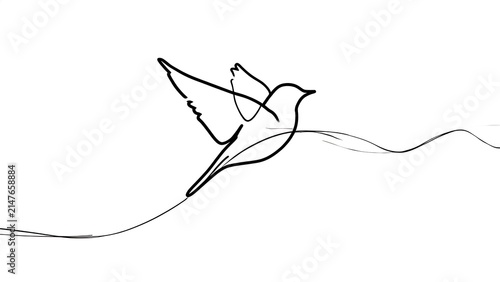 Minimalist bird drawing on white background.
