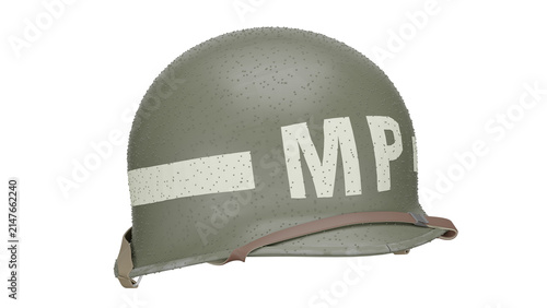 фотографія 3d rendering military helmet with markings on the side
