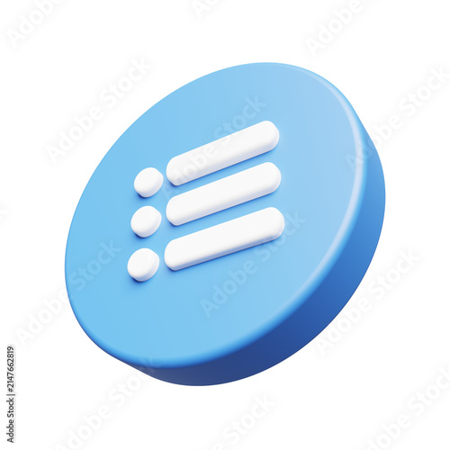 Menu Icon for Navigation and User Interface 3D Render
