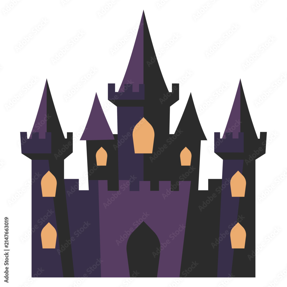 Fototapeta premium Halloween Haunted House Illustration