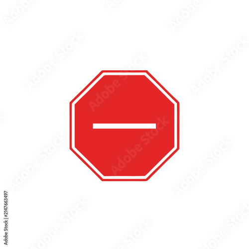 Do Not Enter Traffic Sign Icon on White Background.