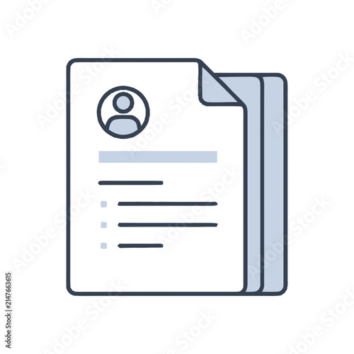 Minimalist resume document icon for job application and career services.
