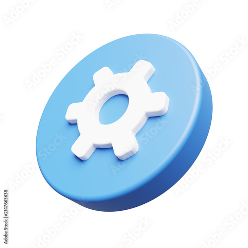 Settings Icon for System Configuration and User Interface 3D Render