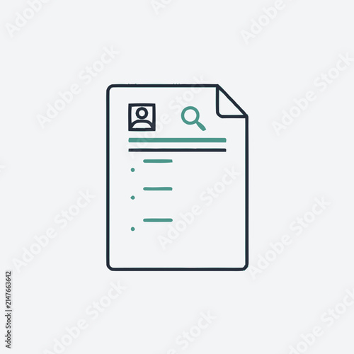 Minimalist icon of a job application or candidate search document.