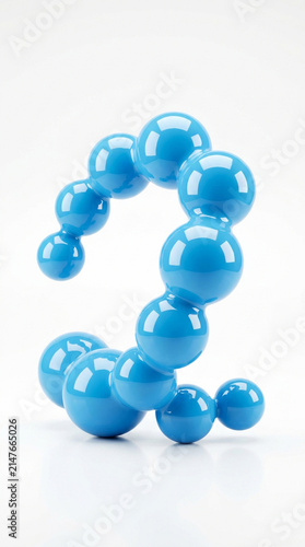 Minimalist connected sphere sculpture with bright reflections on a white background