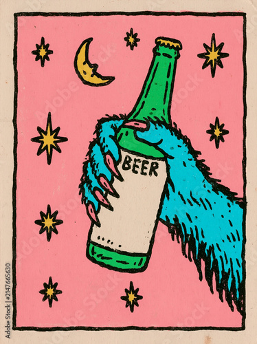 hand with bottle of wine
