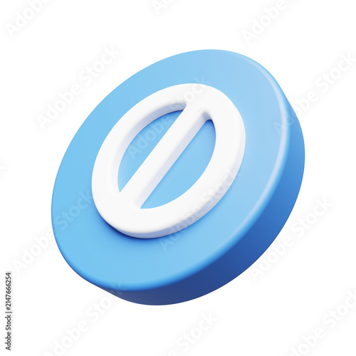 Prohibited Icon for Restrictions and Access Control 3D Render