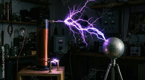 High voltage electricity discharge from scientific equipment.
