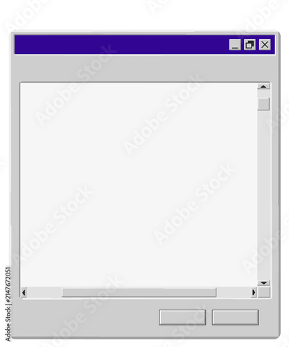 Vintage Operating System Blank Pop Up Window Screen Template For Web Application Presentation And UI Design