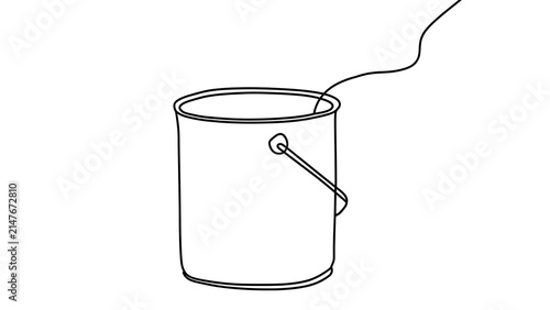 Simple paint bucket illustration white background.