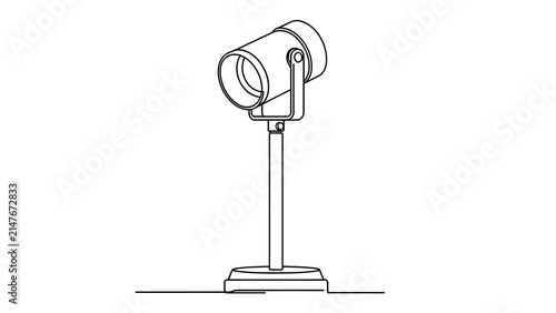 Spotlight on stand white background.