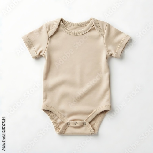 Beige baby bodysuit isolated on white background