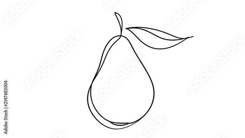 Simple pear illustration on white background.