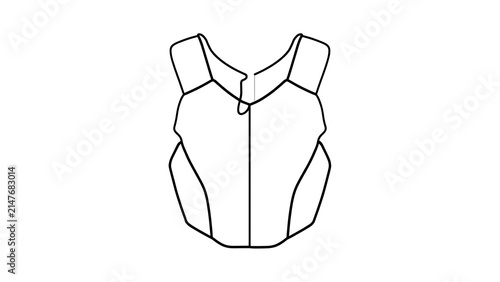 Technical drawing of a vest on white background.