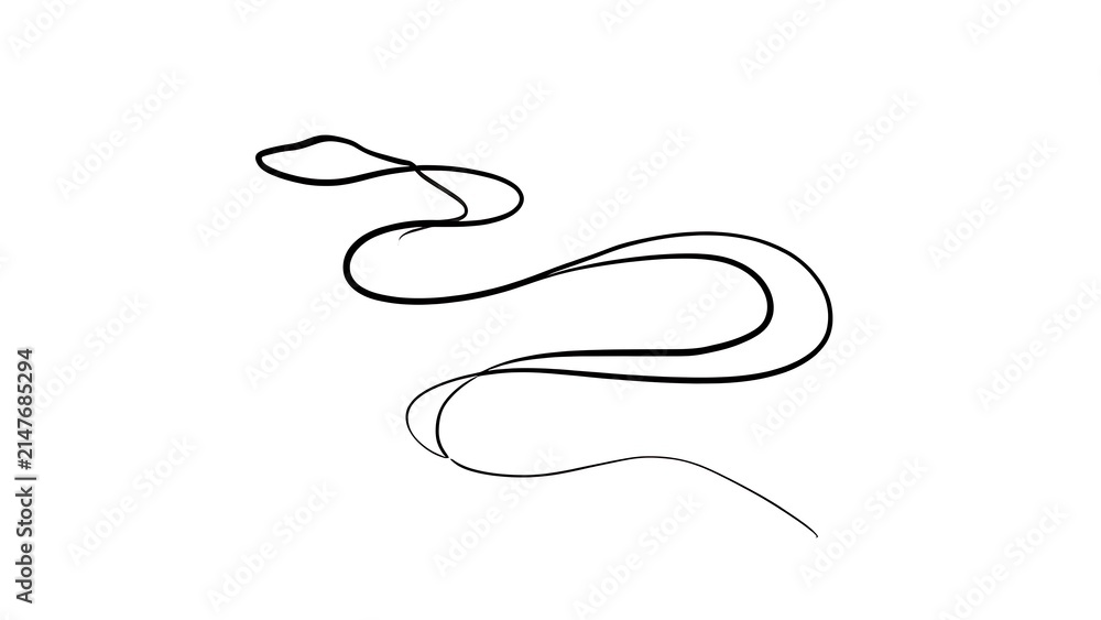 Obraz premium Elegant flowing line art on white background.