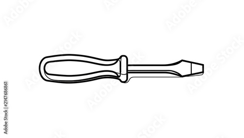Flat screwdriver icon on white background.