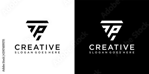 PT or TP initial letter logo design vector