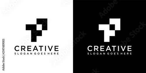 PT or TP initial letter logo design vector