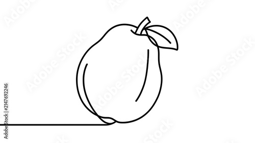 Simple pear illustration on white background.