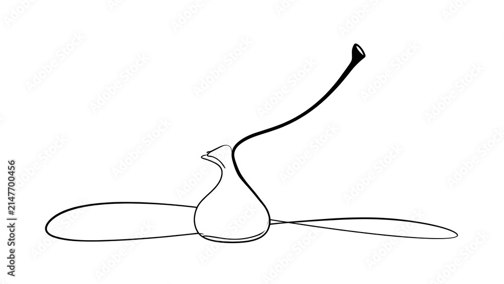 Fototapeta premium Minimalist line art drawing white background.