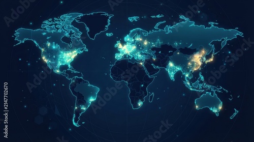 A digital map shows global deployment of smart building automation and energy management systems across major cities and regions.