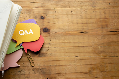 Q&A paper speech bubble for customer support concept