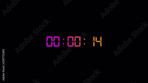 20 second countdown video animation, twwnty secound countdown timer, moderan countdown animation of 20 sec on transparent background with alpha channel.