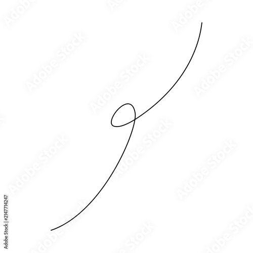 Hand drawn thread element in minimal line style for design poster