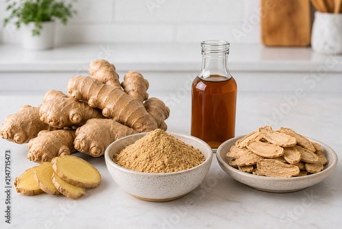 Ginger Processing into Ginger Powder, Ginger Syrup and Dried Ginger, Spice Production Concept