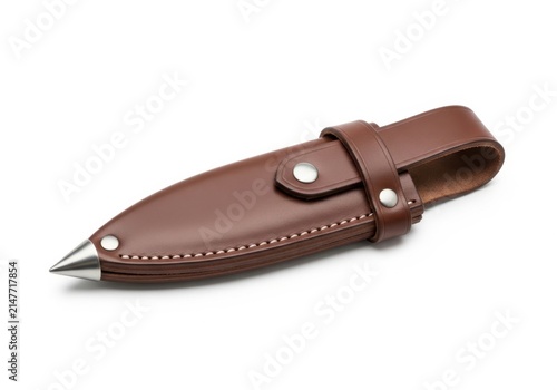 Brown leather knife sheath for outdoor blades