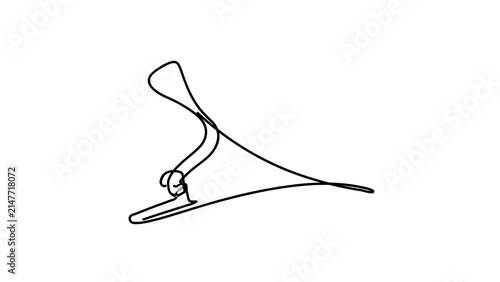 Simple black line art paperclip white background.
