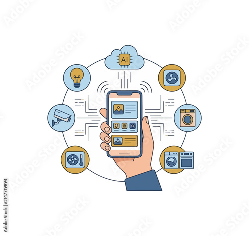 Smartphone controlling smart home devices with artificial intelligence
