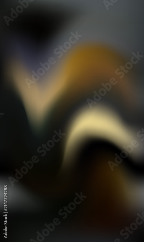 Abstract swirling dark background, with golden and, purple fluid-like color transitions