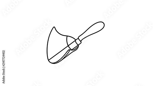 Hand drawn bell illustration on white background.