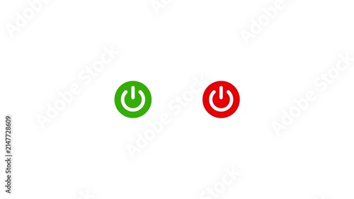 Green and red power button set, digital on off switch symbols for user interface