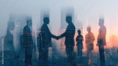 Creative business team meeting in a modern city office building, diverse professionals collaborating on a successful business deal, teamwork, partnership, trust, agreement, corporate communication, le