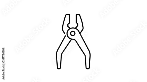 Pliers icon on white background.