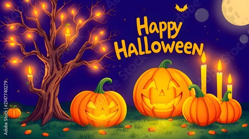halloween background with pumpkin