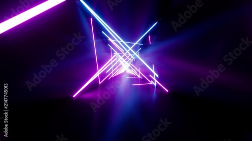 VJ Loop of Neon Laser Beam Corridor