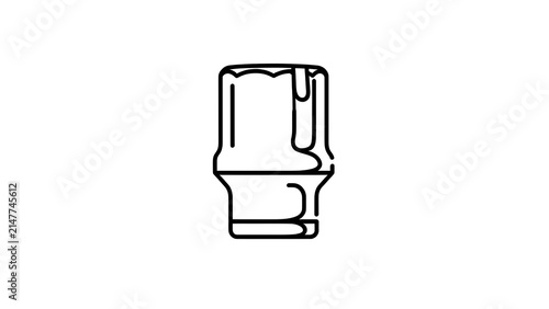 Technical drawing of a mechanical part white background.