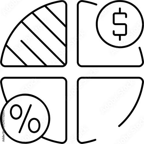 Line Profit Margin Icon