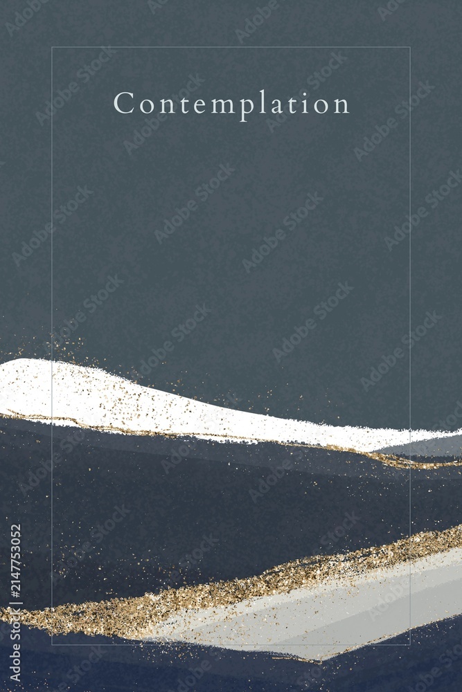 Obraz premium Abstract art with dark and light waves, titled 'Contemplation'.