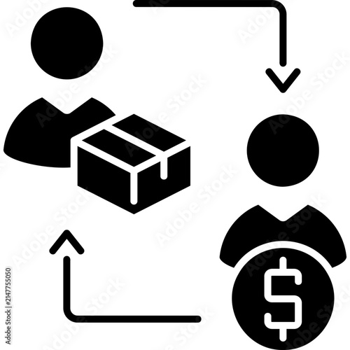 Solid Fill Business To Consumer Icon