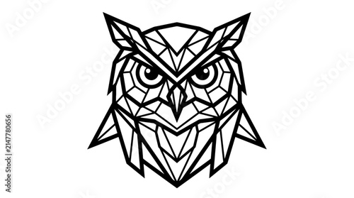 Geometric Owl Head Vector Illustration