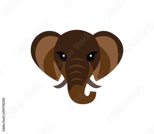 This is a cute cartoon elephant face icon