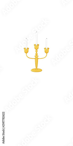 Obraz na płótnie Decorative Candle Holder with Candles Isolated on Transparent Background, Flat S