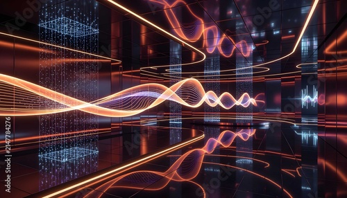 Premium abstract digital technology wallpaper featuring holographic futuristic corporate luxury